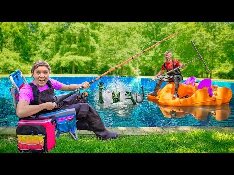 NEW Spy Gadgets to Capture Mystery Pond Monster Creature!! (Exploring Underwater Hideout)
