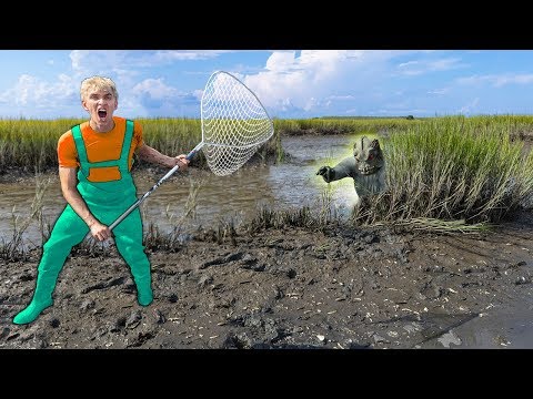 SEARCHING for POND MONSTER USING SPY GADGETS!! (Located Giant Nest in Swamp)