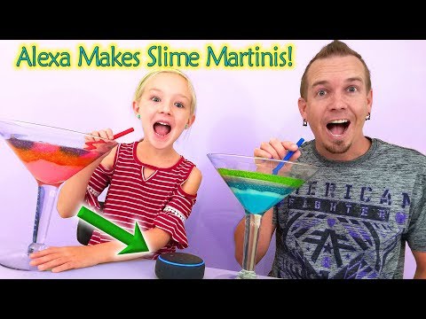 Alexa Picks My Slime Ingredients Challenge!! Slime Martini Smoothie!