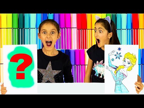 Alexa Chooses My Colors! 3 Marker Challenge!  Frozen Elsa – Lego Edition