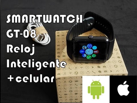 SMARTWATCH GT-08 2018 Reloj Inteligente+celular 2en1 bajo costo, REVIEW EN ESPAÑOL LATINO